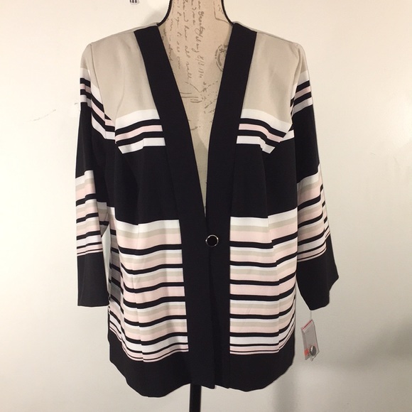 NWT Striped Blazer by Danny and Nicole Size 14W - Picture 1 of 4